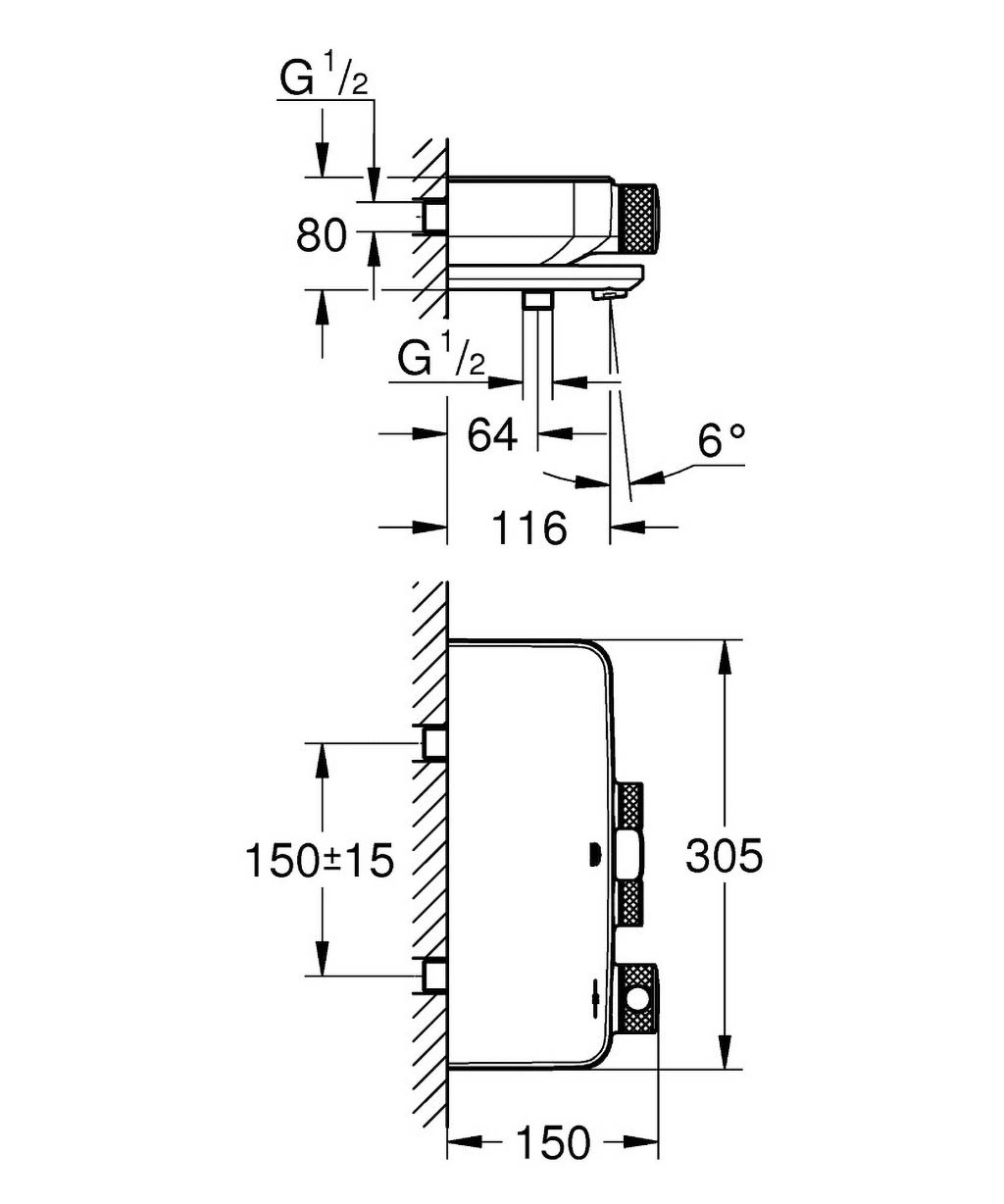 【格蘭登】德國 GROHE Smart Control 定溫浴缸龍頭 鉻色 34718000:圖片 4