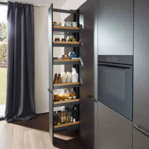 【格蘭登】瑞士 PEKA Hochschrank Standard 門板式盤籃高身櫃 LIRO ;鐵灰 15、30、40cm