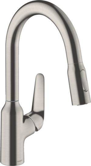 【格蘭登】德國 hansgrohe Focus M42廚房伸縮龍頭(不鏽鋼毛絲面，一般/花灑出水) 71801800