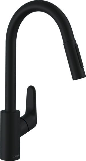 【格蘭登】德國 hansgrohe Focus M41廚房伸縮龍頭(黑色，一般/花灑出水) 31815670 期貨