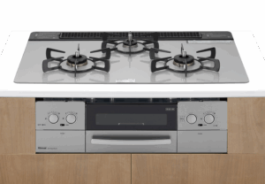 【格蘭登】日本 Rinnai 爐連烤感溫 銀色玻璃三口爐 | 如意烤LiSSe| RB71W23L7R5-STW-TR