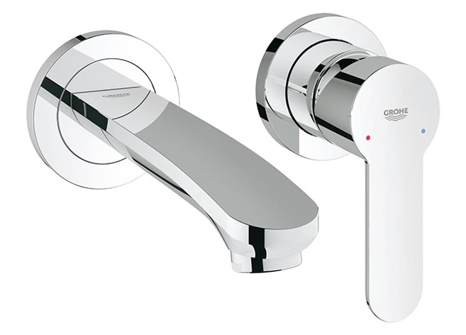【格蘭登】 德國 GROHE Eurostyle Cosmo 雙孔埋壁式面盆龍頭(S) 鉻色 龍頭GR19571002+埋壁軸心 GR23571000