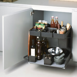 【格蘭登】PEKA Kitchen Tower 多功能連動收納架；鐵灰 45、60cm