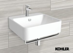 美國 KOHLER Forefront 壁掛式面盆(含毛巾桿) 45cm K-24984K-1-0