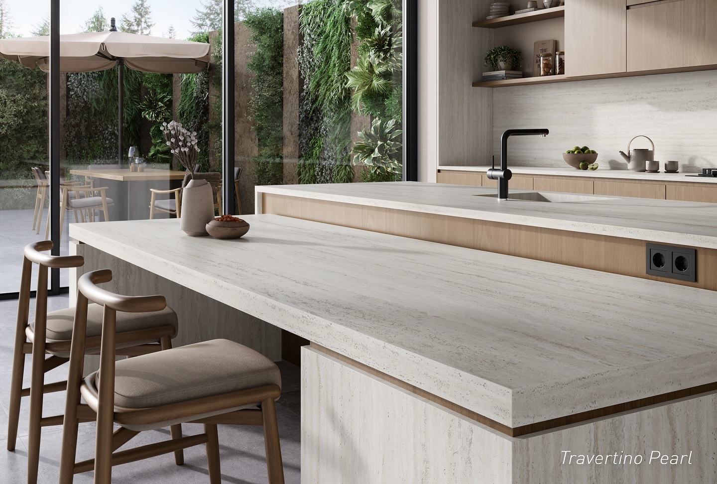 【格蘭登】西班牙 TECHLAM 鈦克石 A08 Travertino Pearl 珍珠石灰石:圖片 2
