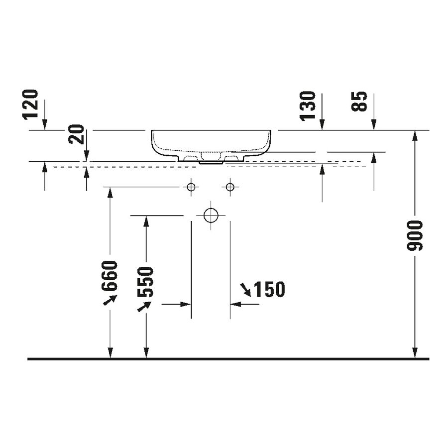 DURAVIT Vitrium Above Counter Basin White High Gloss 460mm