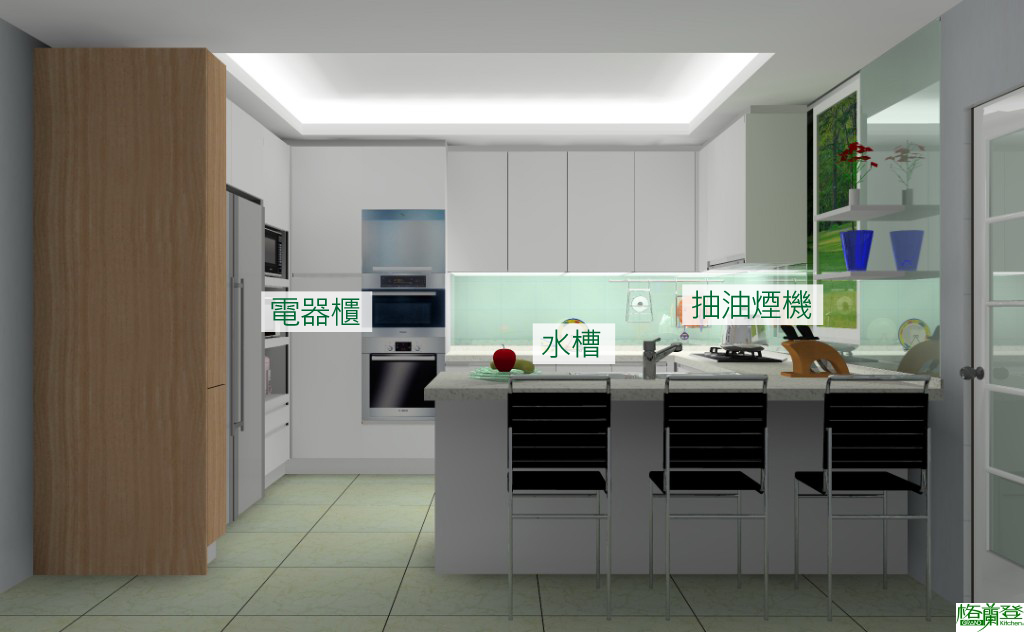 新廚房彩色模擬圖