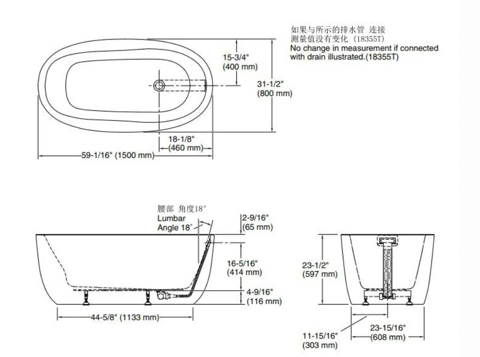 【格蘭登】美國 KOHLER SUNSTRUCK 壓克力浴缸 150cm K-36648T-0 限量優惠~2026/12/31:圖片 2