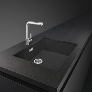 【格蘭登】義大利 Smeg 花崗岩水槽 70cm 上嵌／下嵌 VZP76 四色