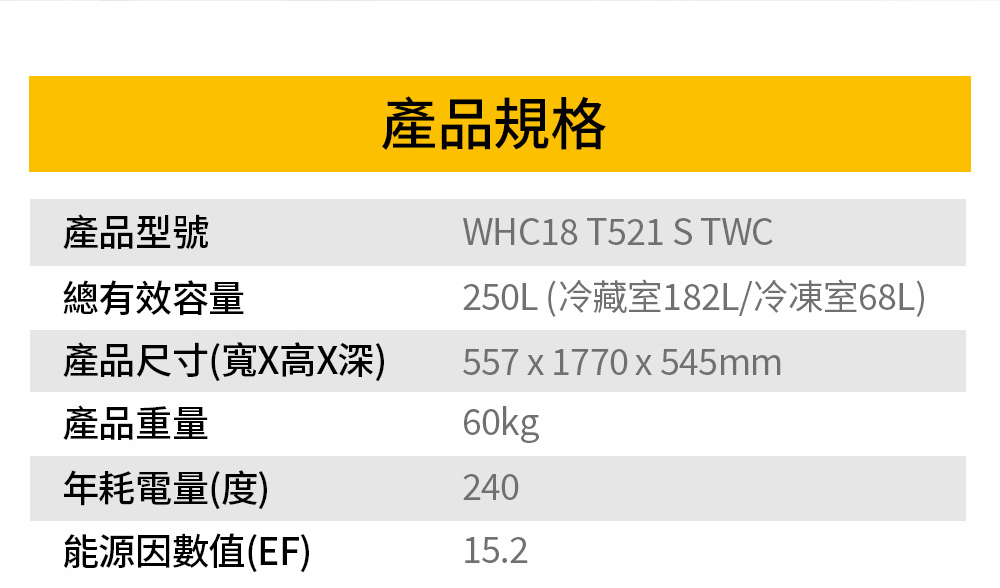 【格蘭登】美國 Whirlpool 嵌入式變頻一級能效雙門冰箱 WHC18 T521 S TWC:圖片 3
