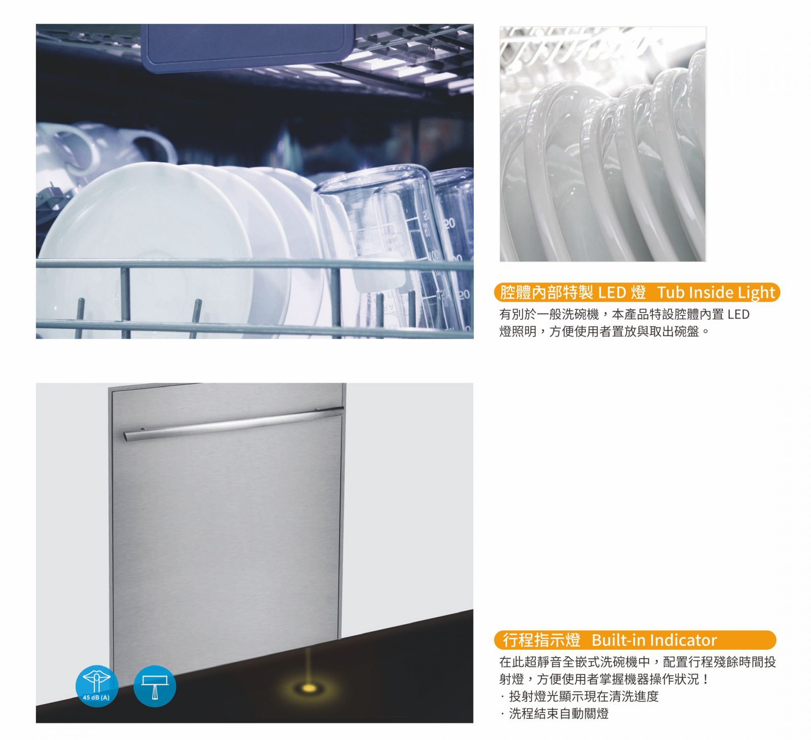 GlemGas GWQ7735E 60cm 半嵌式洗碗機 14人份
