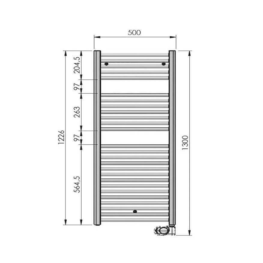 Zehnder AURA 電熱毛巾桿 PBEZ-120-50/MQ 9016 白色