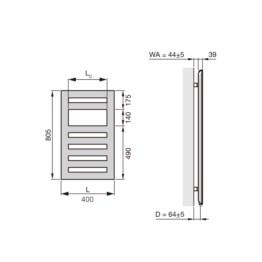 Zehnder Metropolitan Spa Electric Towel Rail 805x400mm Black
