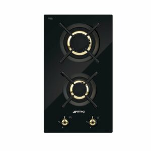 Smeg PC32GNOTW 雙口瓦斯爐 陶瓷玻璃 黑色 30cm
