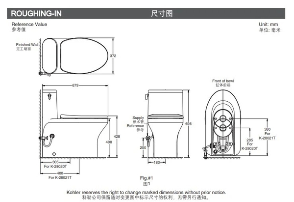 【格蘭登】美國 KOHLER Spacity 水漩風單體馬桶 藏線款 不含馬桶蓋 K-28020T-HC-0 限量優惠:圖片 2