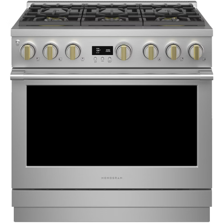 【格蘭登】美國 GE Monogram  36吋瓦斯型六口單層爐連烤 ZGP366NTSS